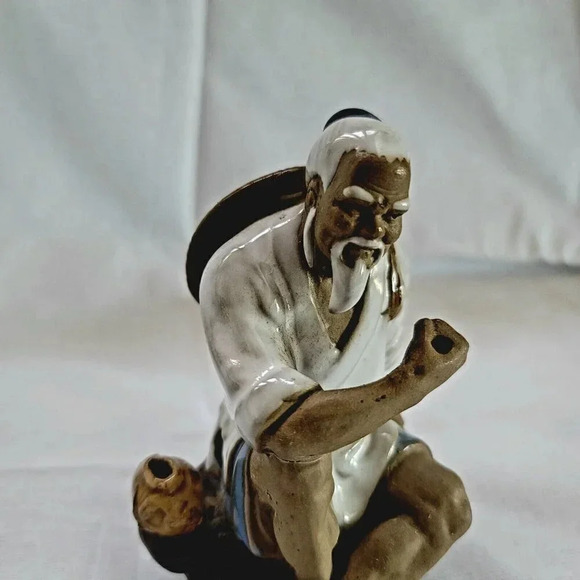 VINTAGE WANJIANG CHINA CHINESE SHIWAN MUDMAN FISHERMAN 5" FIGURINE SEE PHOTOS - Picture 5 of 16